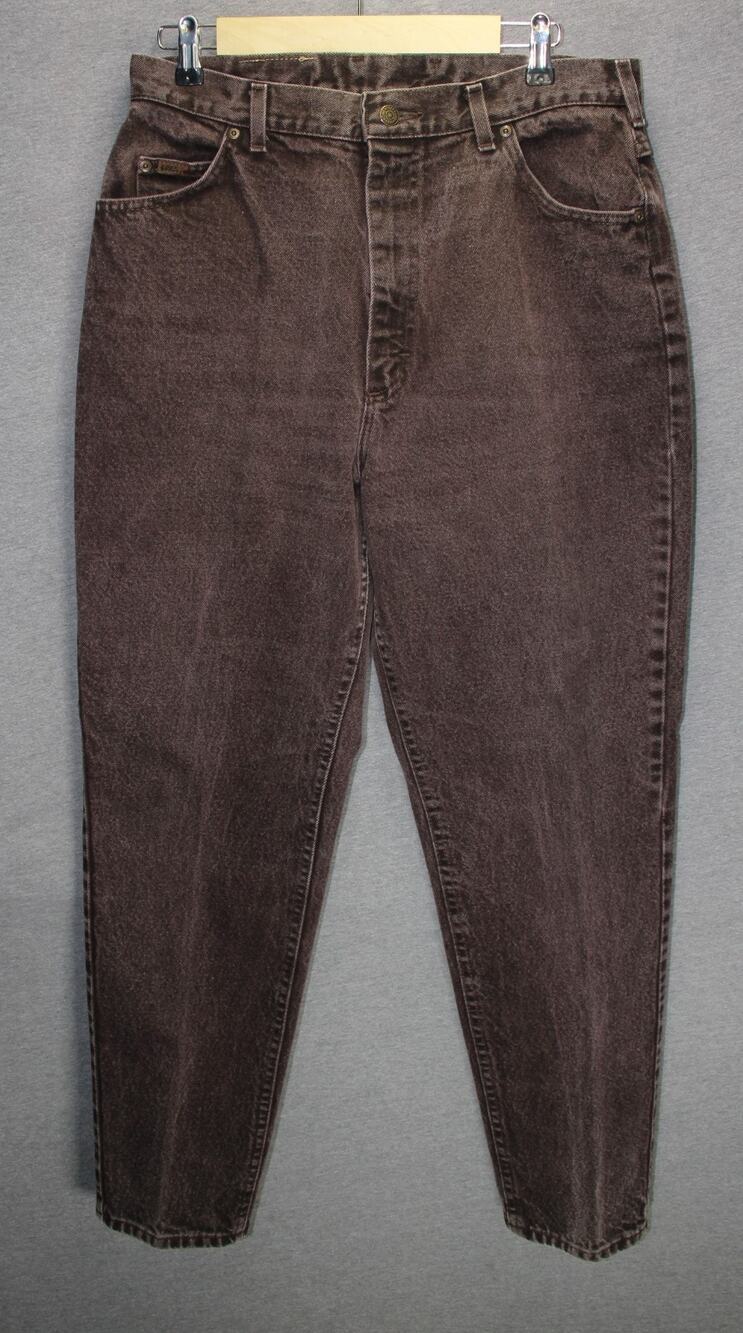 Vintage 90s Lee High Waisted Tapered Leg Jeans Brown 16 MED Made in USA